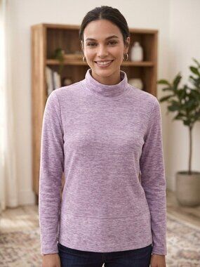 J.Jill Womens Small Lavender Cotton Turtleneck Sweater